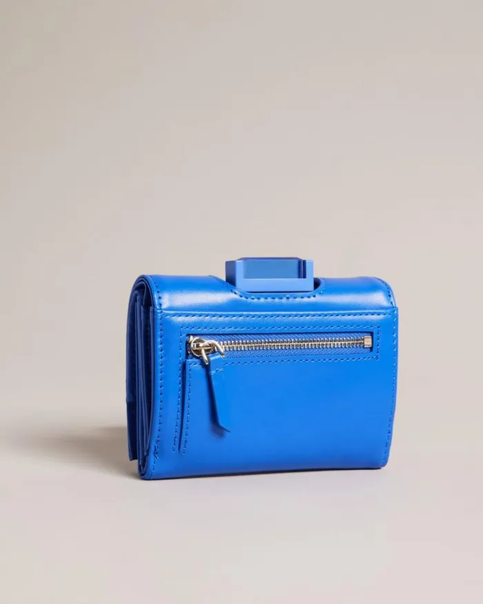 Matte Leather Small Crystal Purse Bright Blue Women Ted Baker Wallets and Card Holders
