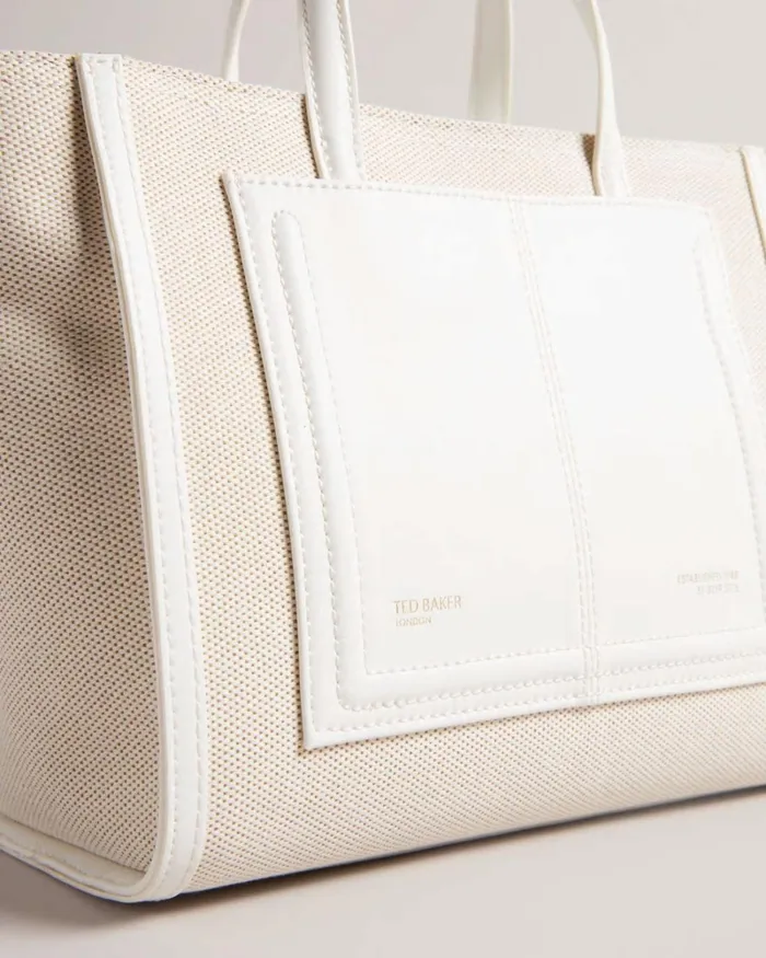 Medium Canvas Tote Bag White Women Ted Baker Bags Medium Canvas Tote Bag White Women Ted Baker Bags