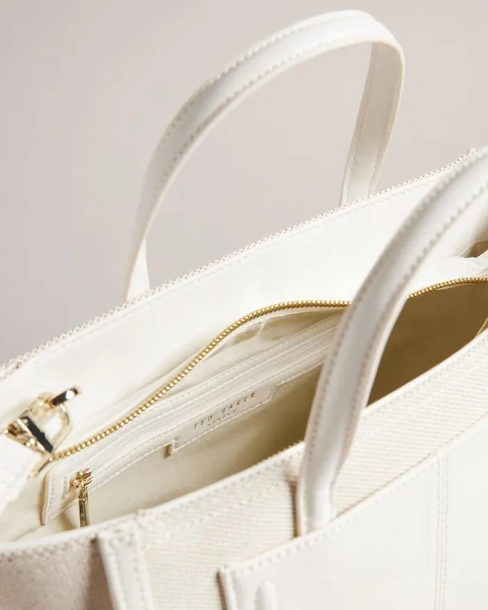 Medium Canvas Tote Bag White Women Ted Baker Bags Medium Canvas Tote Bag White Women Ted Baker Bags