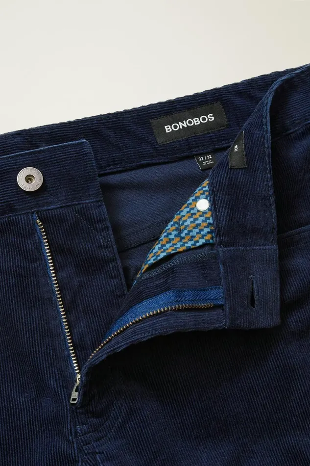 Men 5Pocket Pants Bonobos Corduroy 5Pocket Pants Maritime Blue