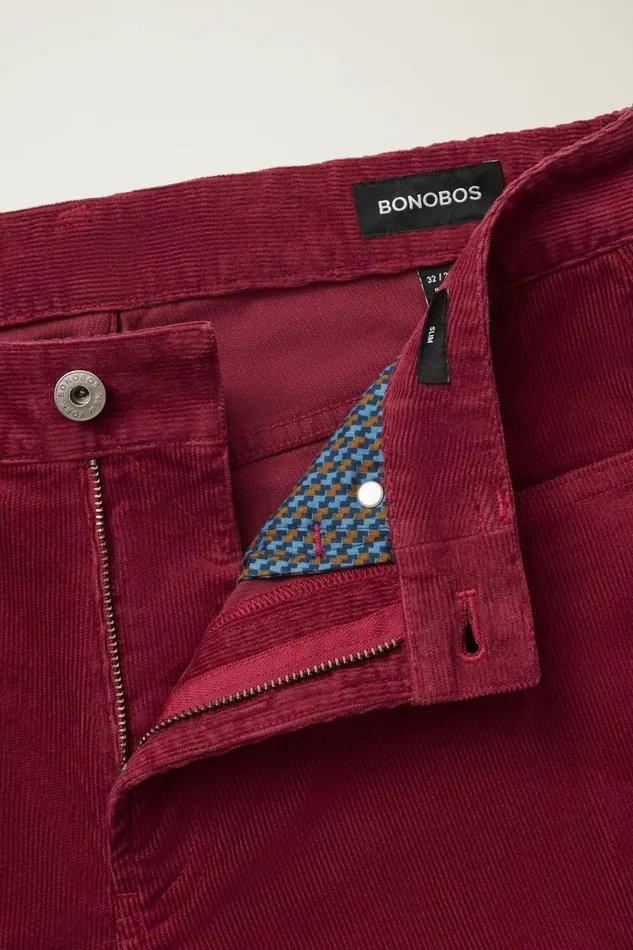 Men 5Pocket Pants Bonobos Corduroy 5Pocket Pants Radicchio