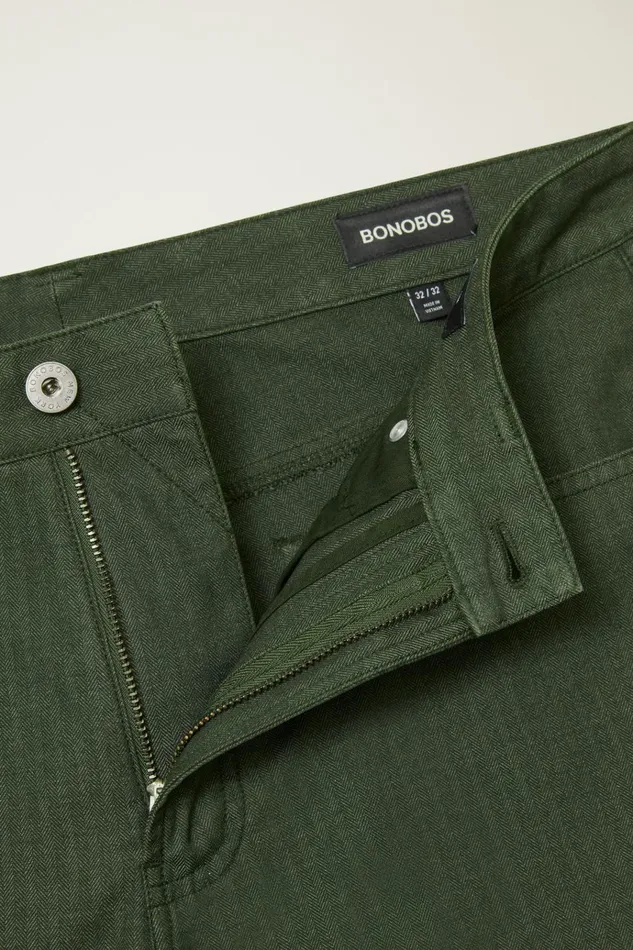 Men 5Pocket Pants Bonobos Herringbone 5Pocket Pants Duffel Green