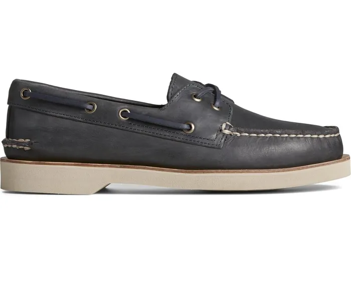 Men Authentic Original Double Sole Cross Lace Boat Shoe Navy Sperry Boat Shoes