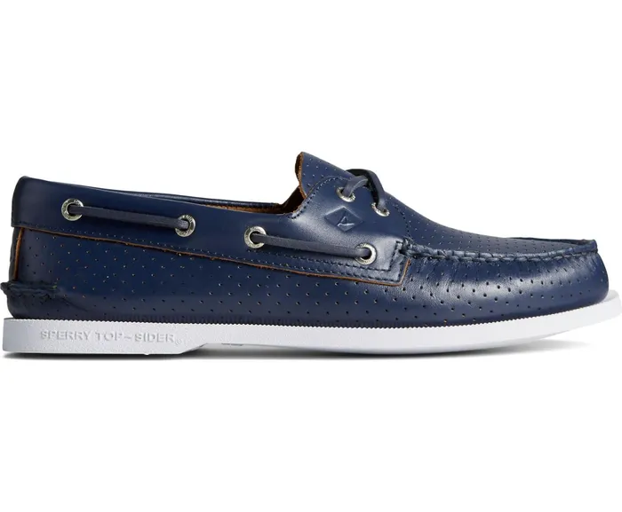 Men Authentic Original Perforated Boat Shoe Navy Sperry Boat Shoes