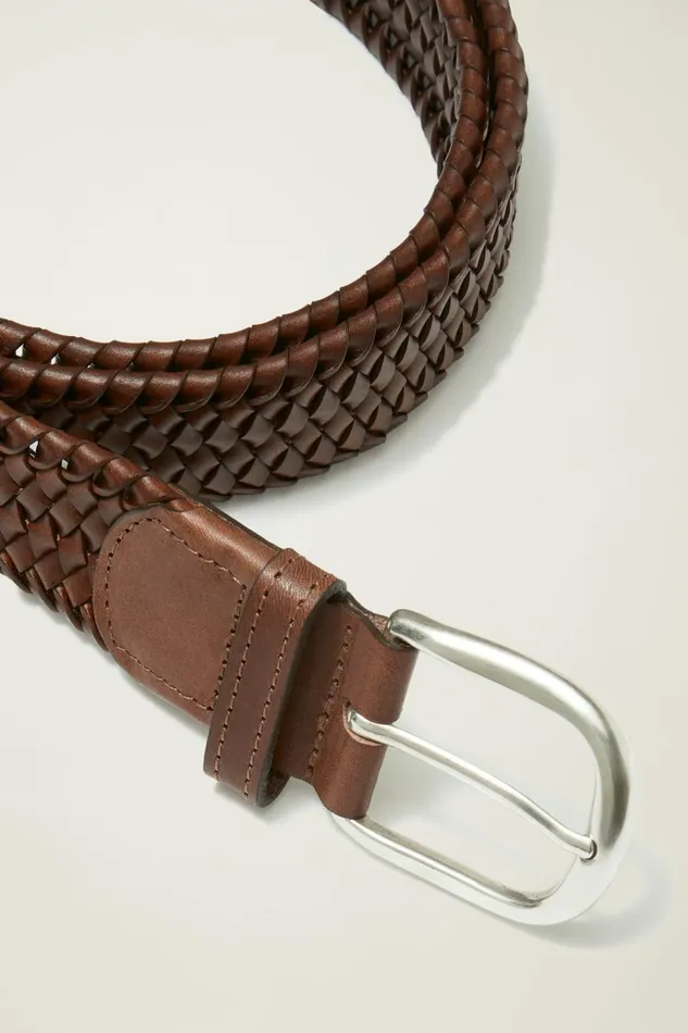 Men Belts Bonobos Leather Braided Belt Brown