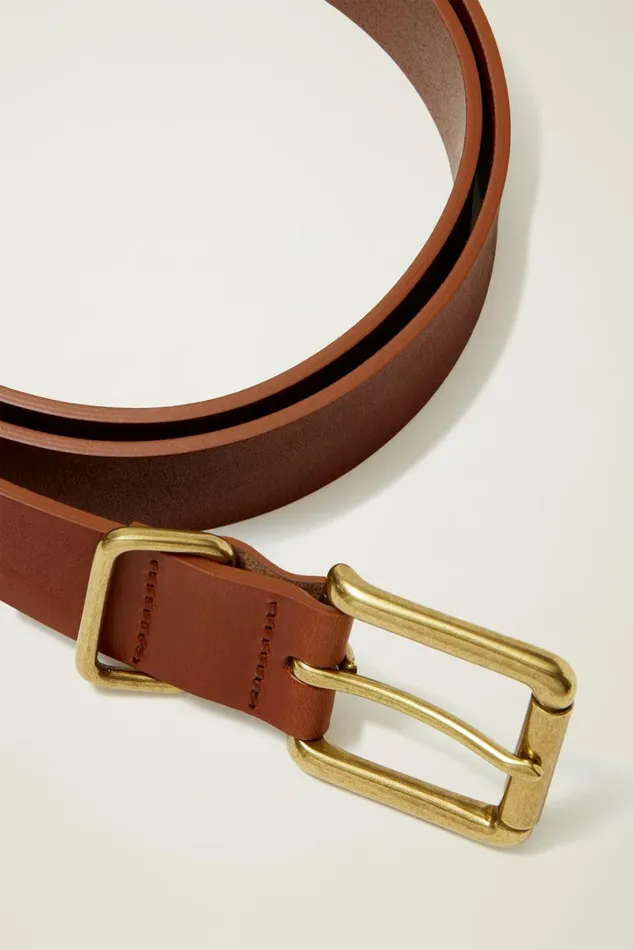 Men Belts Bonobos Leather Jeans Belt Light Brown With Bronze