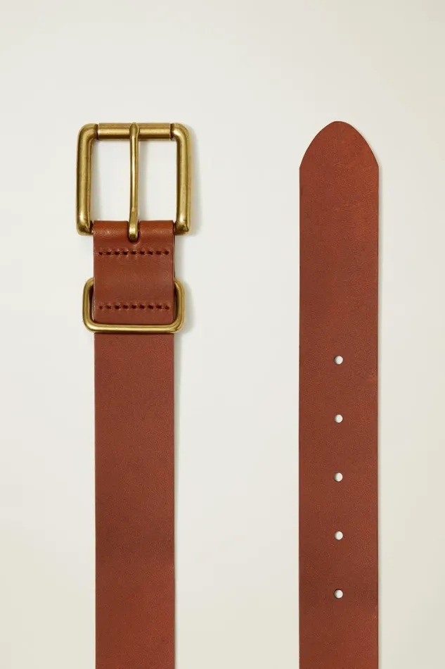 Men Belts Bonobos Leather Jeans Belt Light Brown With Bronze