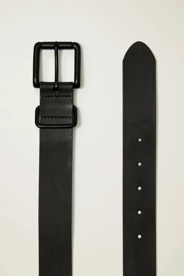 Men Belts Bonobos Leather Jeans Belt Monochrome Black