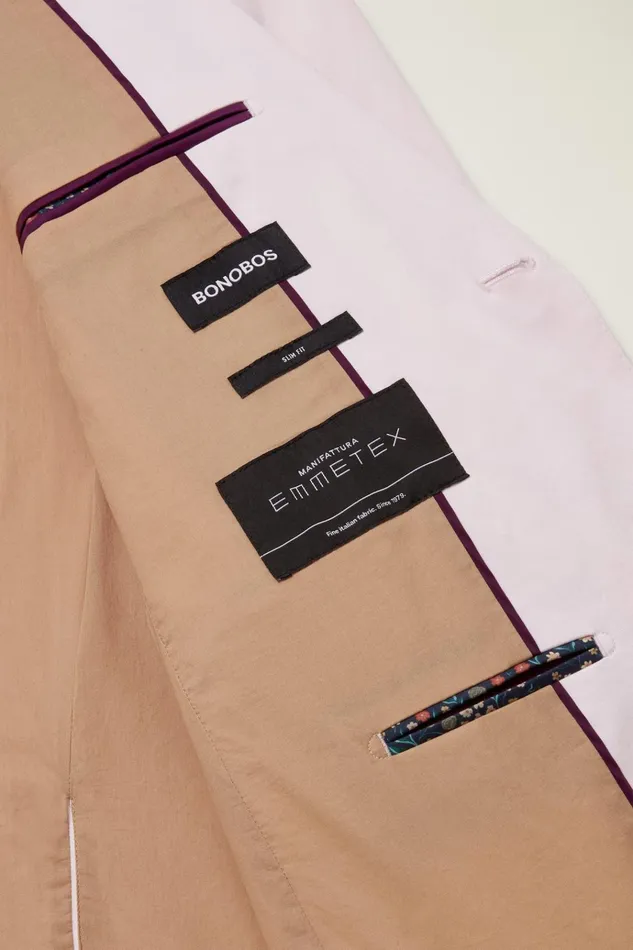 Men Blazers and Sport Coats Bonobos Jetsetter Italian Cotton Blazer Dusty Pink