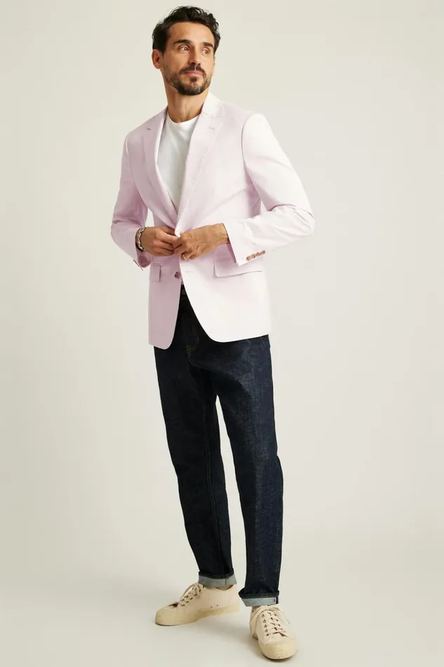 Men Blazers and Sport Coats Bonobos Jetsetter Italian Cotton Blazer Dusty Pink