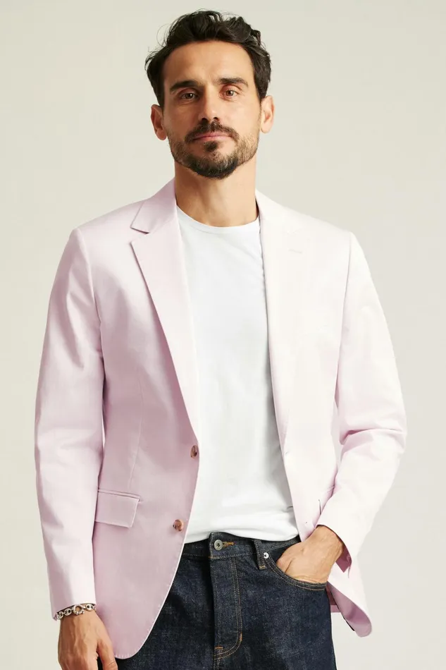 Men Blazers and Sport Coats Bonobos Jetsetter Italian Cotton Blazer Dusty Pink