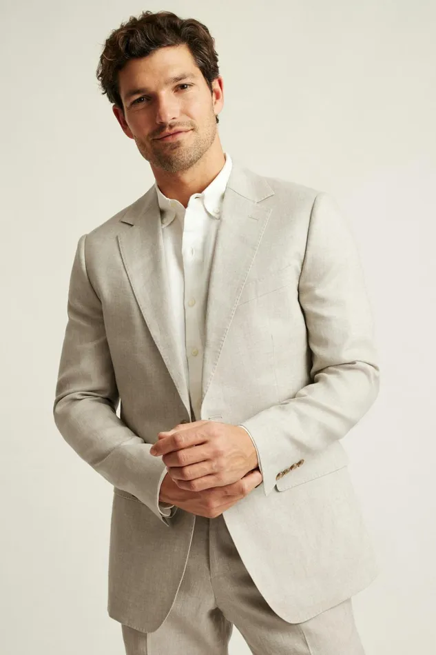 Men Blazers and Sport Coats Bonobos Jetsetter Italian Linen Blazer Stone Beige