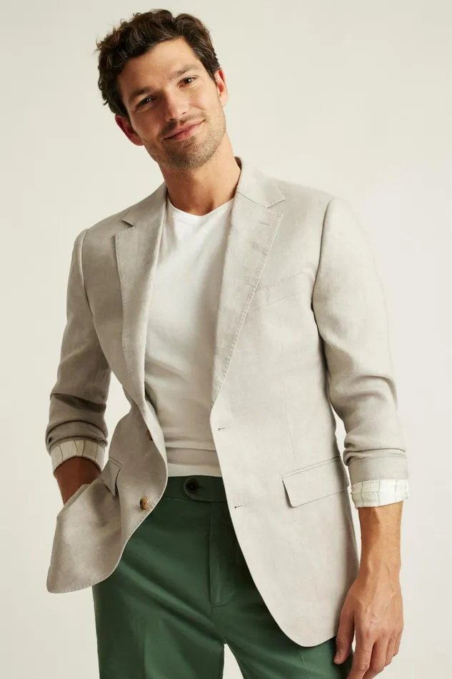 Men Blazers and Sport Coats Bonobos Jetsetter Italian Linen Blazer Stone Beige