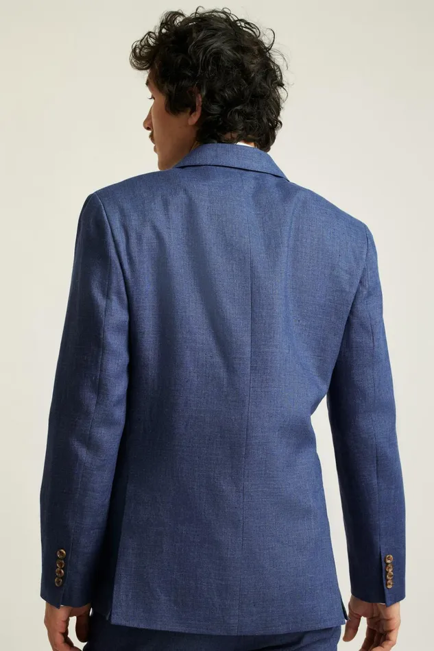 Men Blazers and Sport Coats Bonobos Jetsetter Italian Linen Double Breasted Blazer Bright Navy