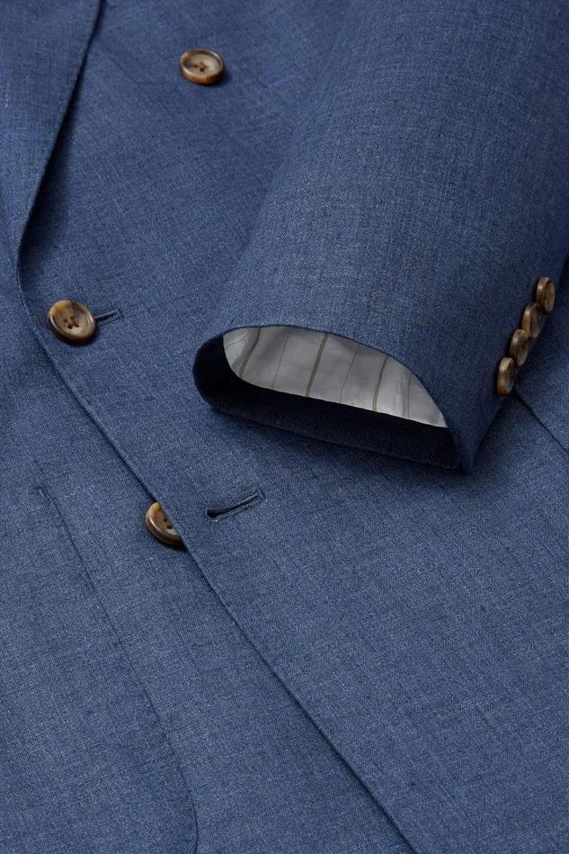Men Blazers and Sport Coats Bonobos Jetsetter Italian Linen Double Breasted Blazer Bright Navy