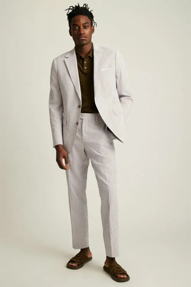 Men Blazers and Sport Coats Bonobos Jetsetter Italian Seersucker Blazer Khaki And White Stripe Men Blazers and Sport Coats Bonobos Jetsetter Italian Seersucker Blazer Khaki And White Stripe