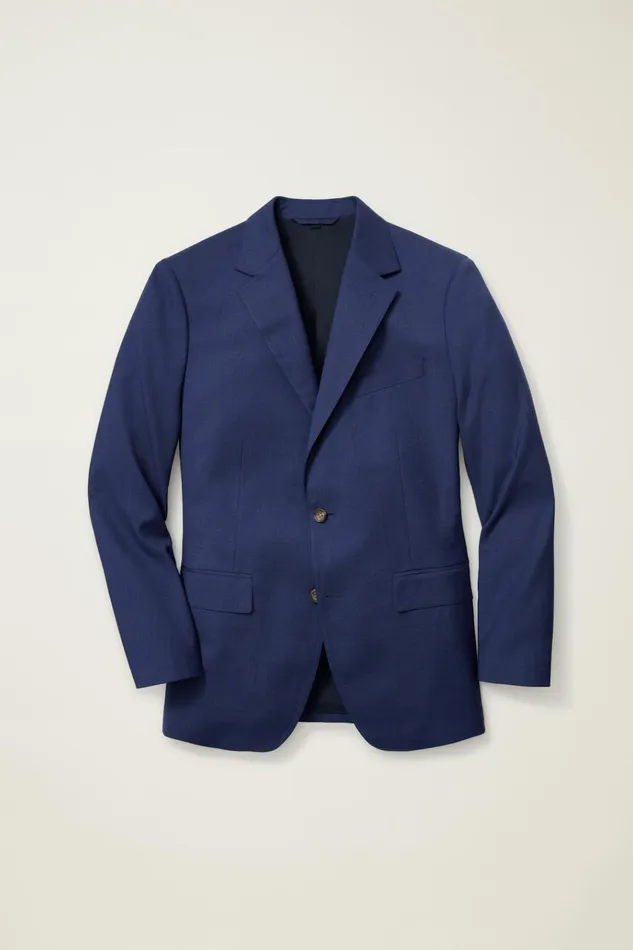 Men Blazers and Sport Coats Bonobos Jetsetter Italian Wool Blazer Bright Navy Sharkskin