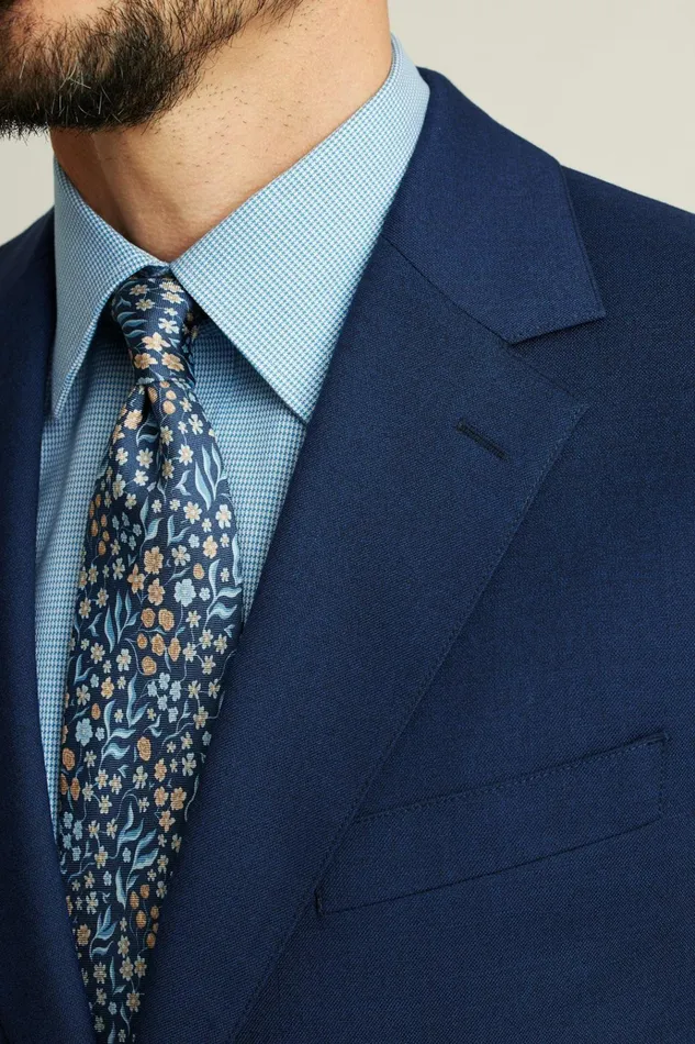 Men Blazers and Sport Coats Bonobos Jetsetter Italian Wool Blazer Bright Navy Sharkskin