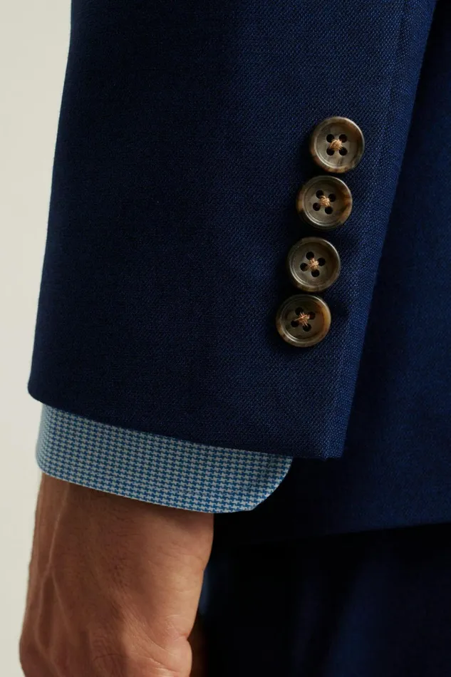 Men Blazers and Sport Coats Bonobos Jetsetter Italian Wool Blazer Bright Navy Sharkskin