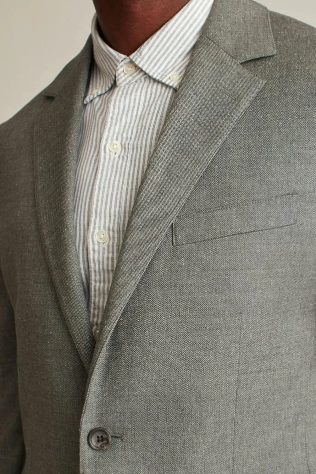 Men Blazers and Sport Coats Bonobos Jetsetter Italian Wool Blazer Grey Mini Herringbone