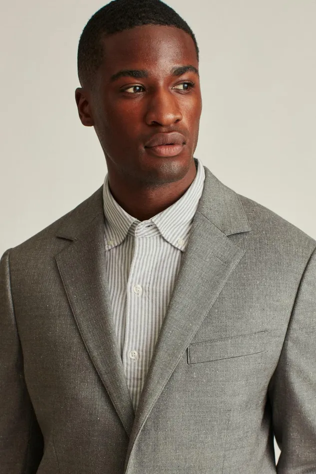 Men Blazers and Sport Coats Bonobos Jetsetter Italian Wool Blazer Grey Mini Herringbone