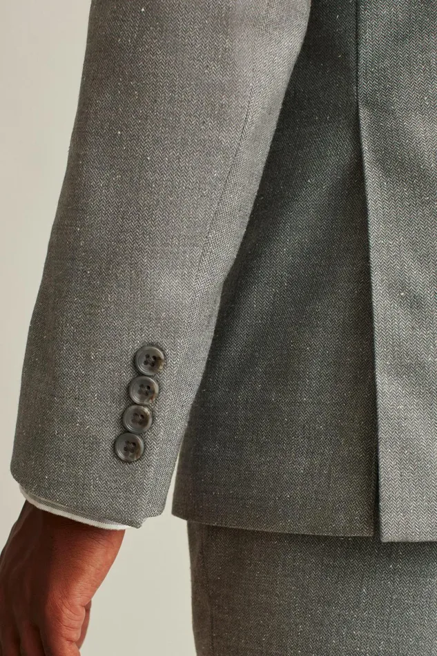 Men Blazers and Sport Coats Bonobos Jetsetter Italian Wool Blazer Grey Mini Herringbone