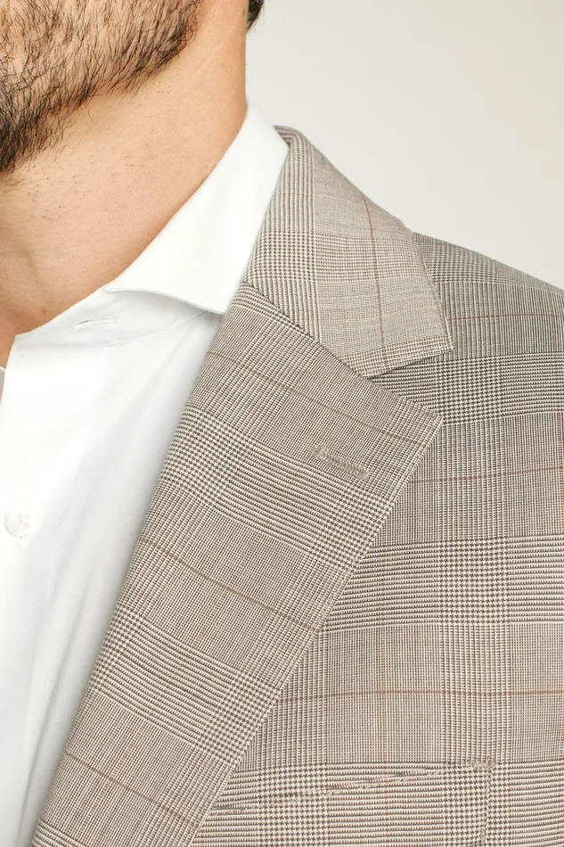 Men Blazers and Sport Coats Bonobos Jetsetter Italian Wool Blazer Tan Plaid