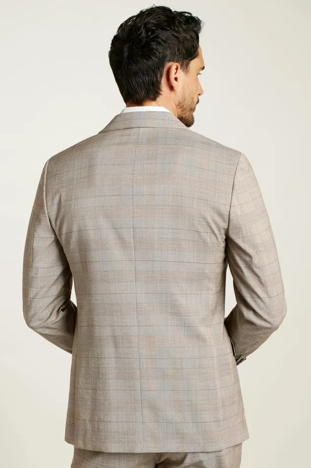 Men Blazers and Sport Coats Bonobos Jetsetter Italian Wool Blazer Tan Plaid