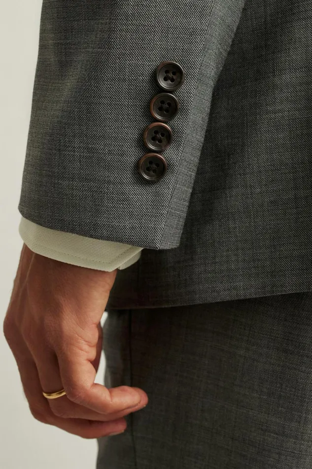 Men Blazers and Sport Coats Bonobos Jetsetter Italian Wool Double Breasted Blazer Grey Sharkskin