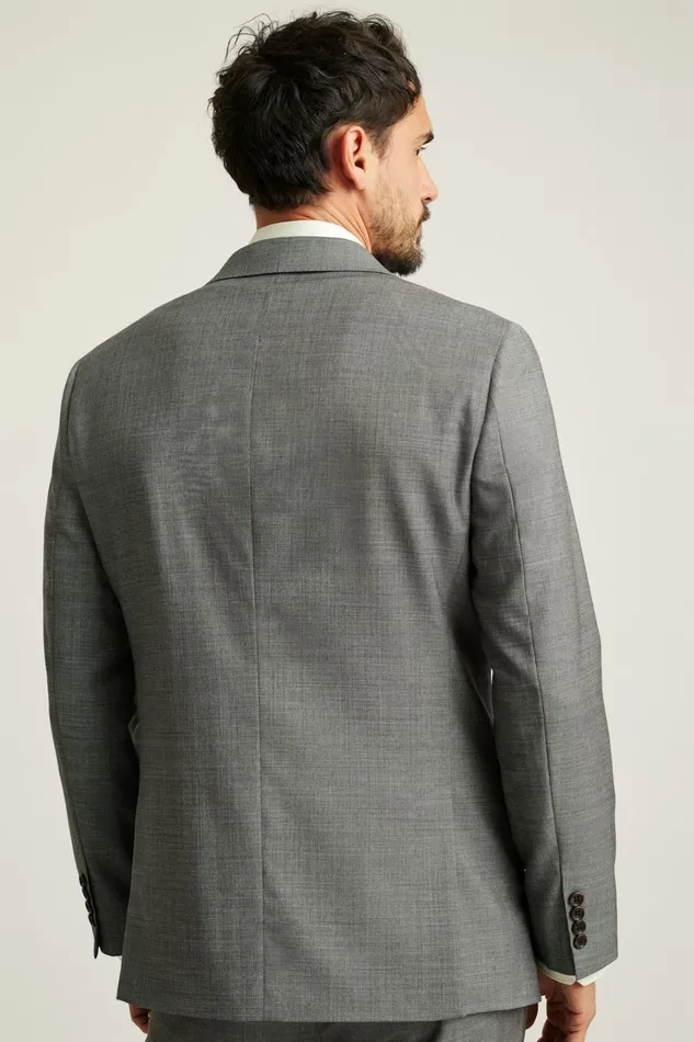 Men Blazers and Sport Coats Bonobos Jetsetter Italian Wool Double Breasted Blazer Grey Sharkskin