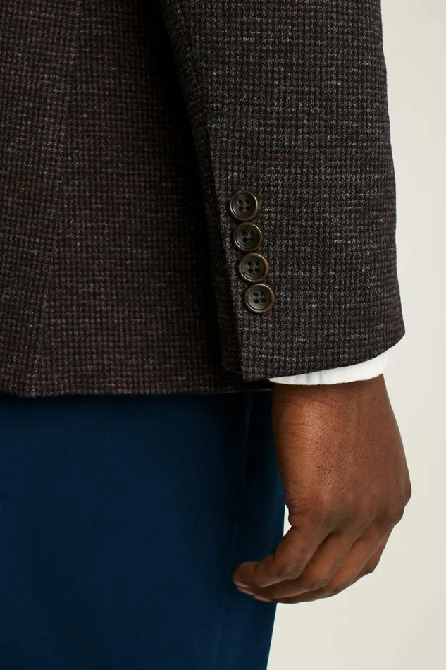 Men Blazers and Sport Coats Bonobos Jetsetter Knit Blazer Burgundy Houndstooth