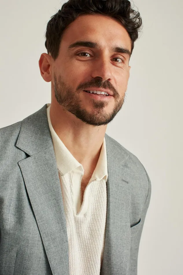 Men Blazers and Sport Coats Bonobos Jetsetter Stretch Italian Wool Blazer Grey Chalkstripe