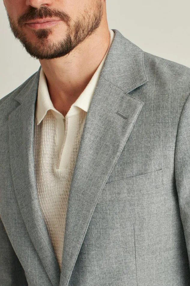Men Blazers and Sport Coats Bonobos Jetsetter Stretch Italian Wool Blazer Grey Chalkstripe