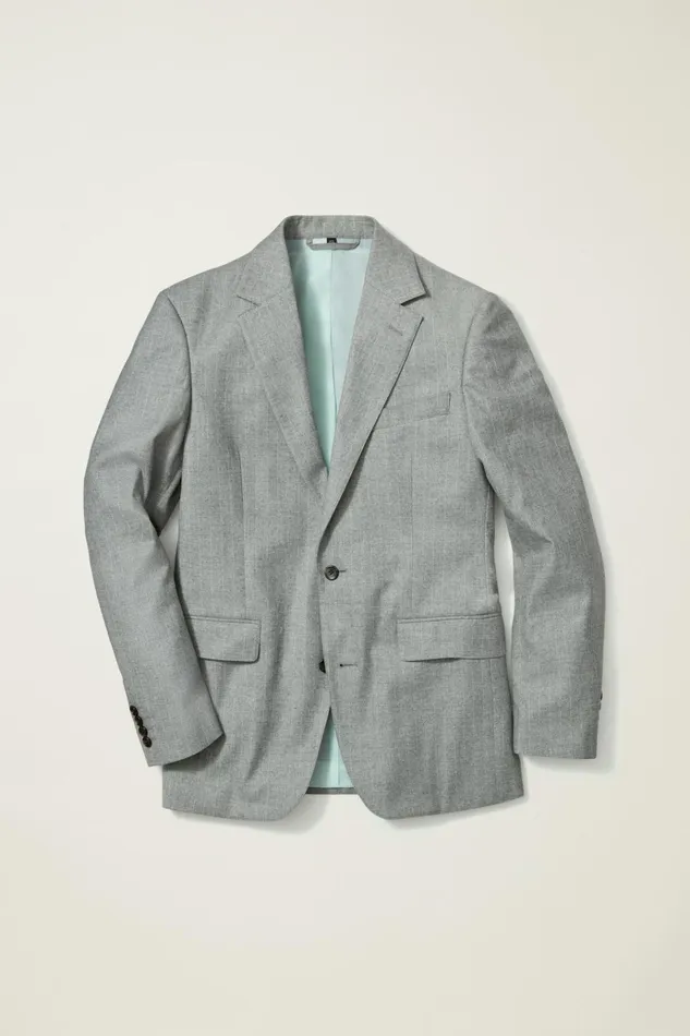 Men Blazers and Sport Coats Bonobos Jetsetter Stretch Italian Wool Blazer Grey Chalkstripe