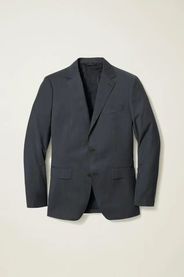 Men Blazers and Sport Coats Bonobos Jetsetter Super 120S Italian Wool Blazer Mid Blue