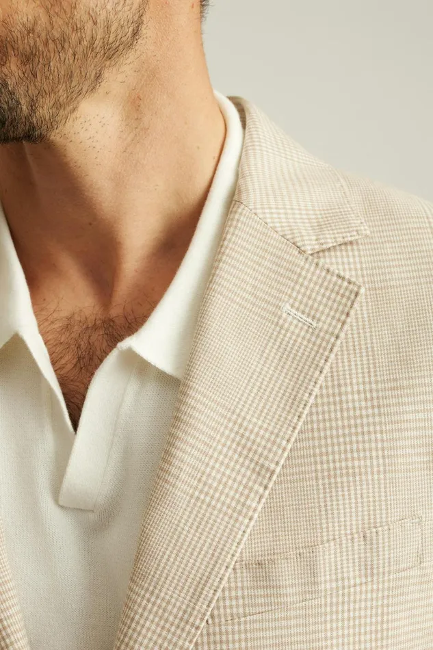 Men Blazers and Sport Coats Bonobos Jetsetter Unconstructed Blazer Light Sand Check