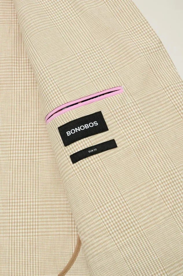 Men Blazers and Sport Coats Bonobos Jetsetter Unconstructed Blazer Light Sand Check