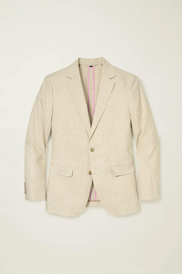 Men Blazers and Sport Coats Bonobos Jetsetter Unconstructed Blazer Light Sand Check