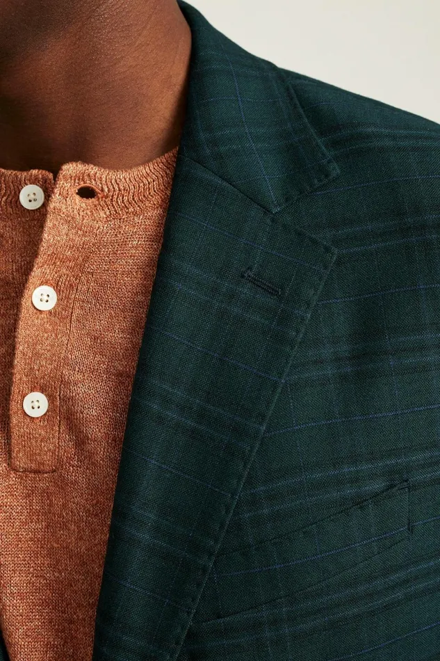 Men Blazers and Sport Coats Bonobos Jetsetter Unconstructed Blazer Mineral Green Plaid