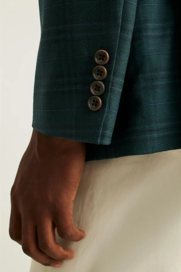Men Blazers and Sport Coats Bonobos Jetsetter Unconstructed Blazer Mineral Green Plaid