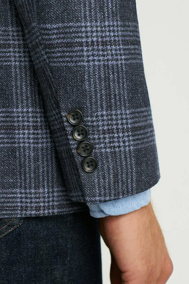 Men Blazers and Sport Coats Bonobos Jetsetter Unconstructed Blazer Navy Glen Check