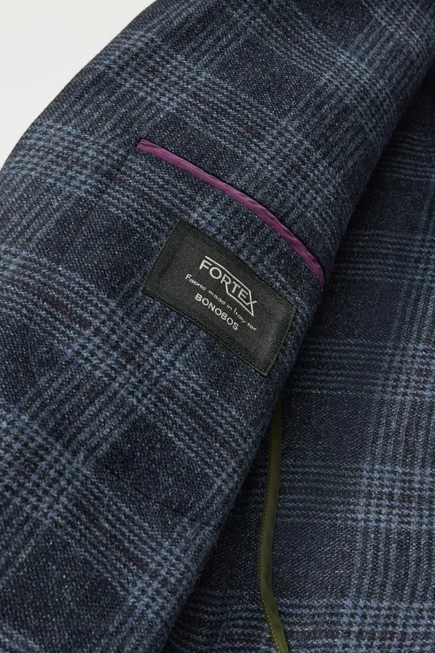 Men Blazers and Sport Coats Bonobos Jetsetter Unconstructed Blazer Navy Glen Check