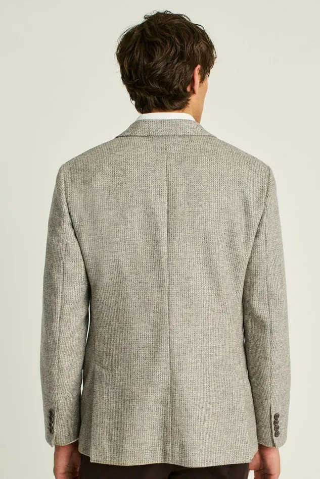 Men Blazers and Sport Coats Bonobos Jetsetter Unconstructed Blazer Oatmeal Gray Houndstooth