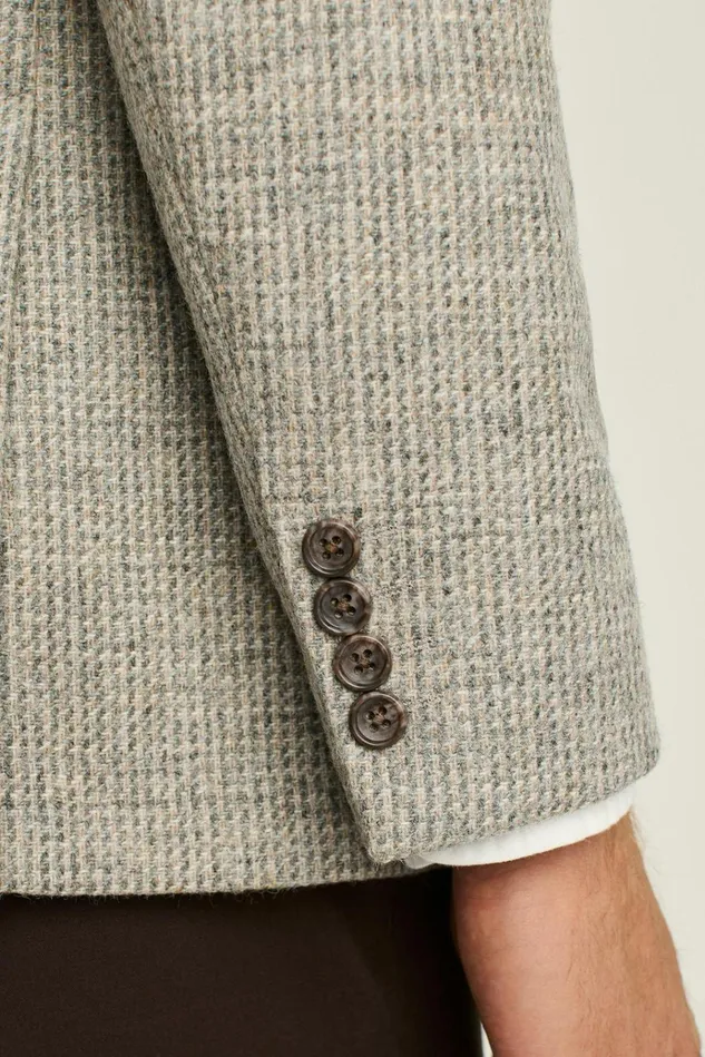 Men Blazers and Sport Coats Bonobos Jetsetter Unconstructed Blazer Oatmeal Gray Houndstooth