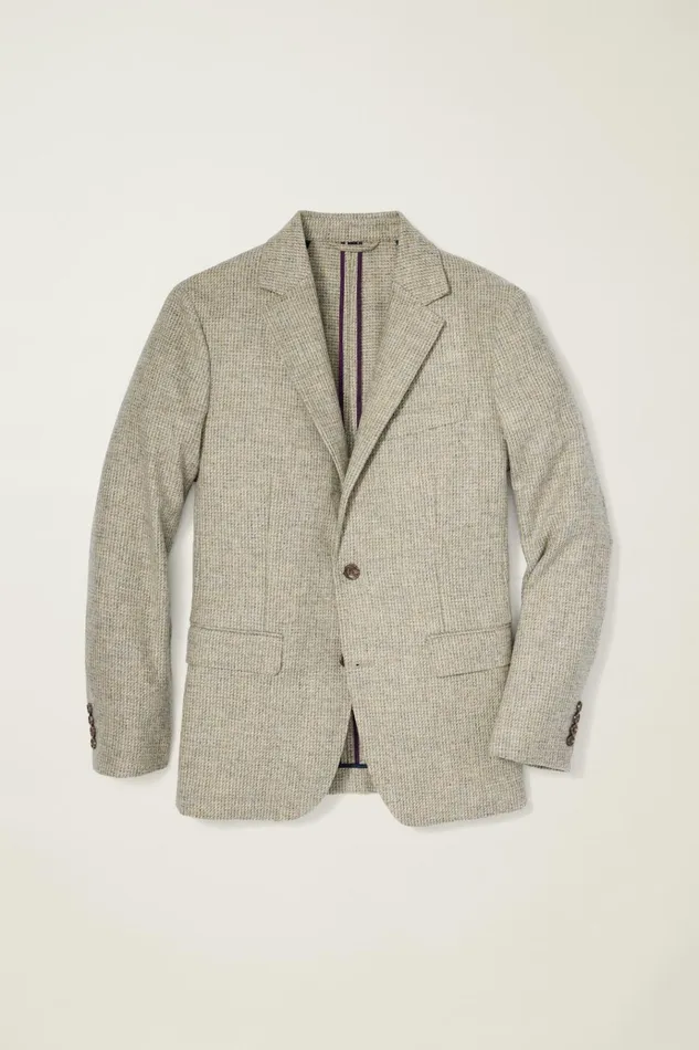 Men Blazers and Sport Coats Bonobos Jetsetter Unconstructed Blazer Oatmeal Gray Houndstooth