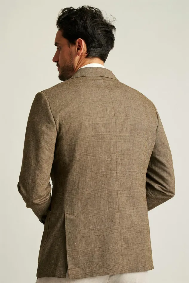 Men Blazers and Sport Coats Bonobos Jetsetter Unconstructed Double Breasted Blazer Brown Glen Check