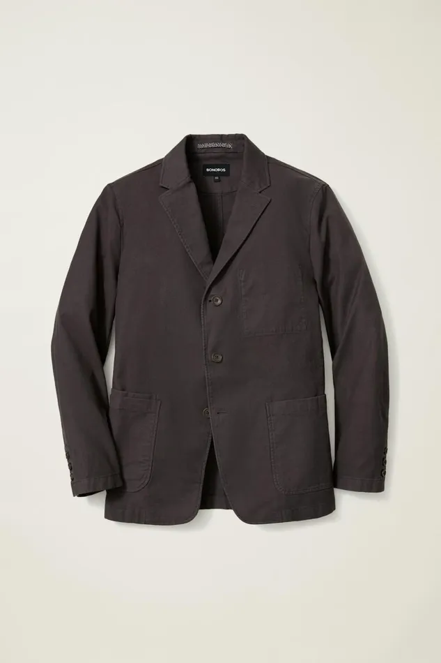 Men Blazers and Sport Coats Bonobos Jetsetter Washed Cotton Blazer Washed Black