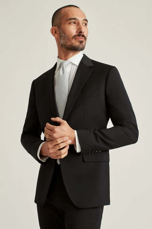 Men Blazers and Sport Coats Bonobos Jetsetter Wool Blazer Black