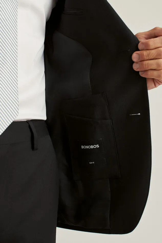 Men Blazers and Sport Coats Bonobos Jetsetter Wool Blazer Black