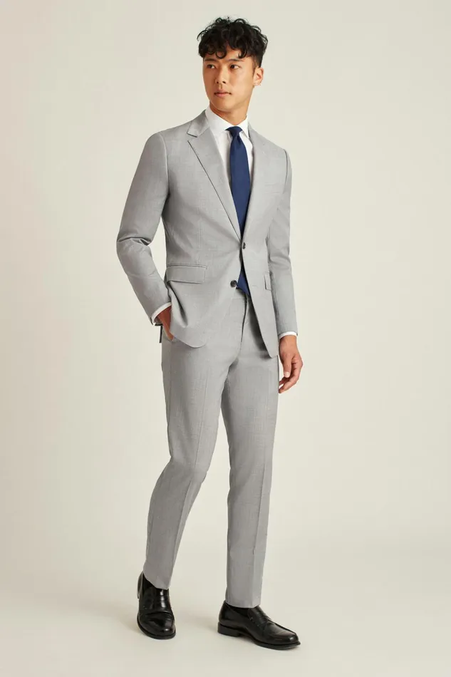 Men Blazers and Sport Coats Bonobos Jetsetter Wool Blazer Light Grey